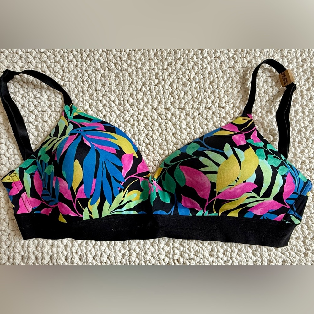 Colorful Tropical Print Pink Victoria’s Secret Women's Bra - Picture 1 of 7